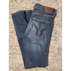 Hollister High Rise Super Skinny Classic Stretch Dark Blue Womens Jeans size 00R
